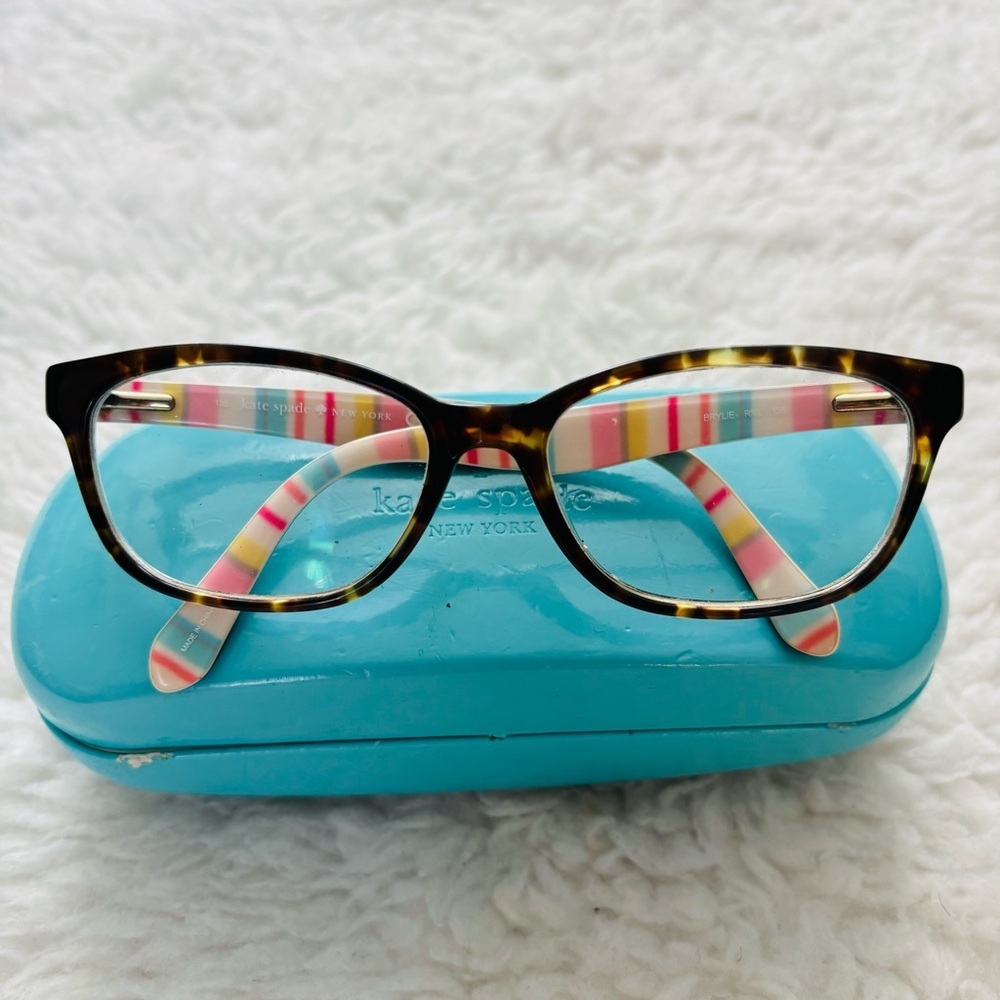 Kate Spade New York Dark Brown Tortoise/Multicolor Eyeglasses Frame only w/ Case